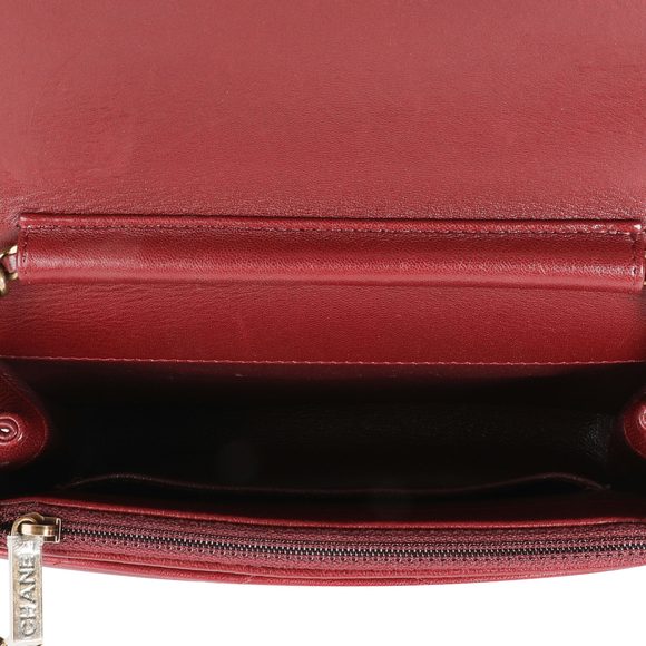 Chanel Burgundy Chevron Lambskin Coco Envelope Mini Flap Bag - Picture 7 of 8